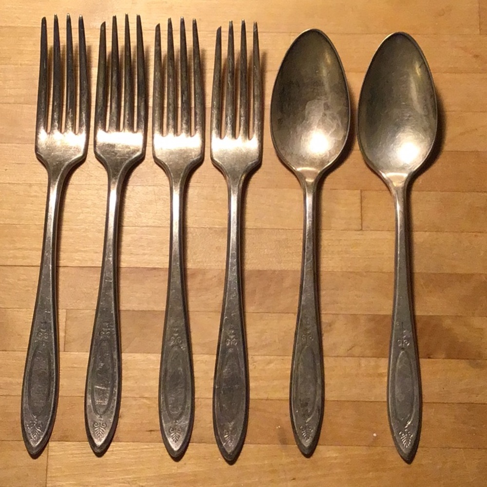 ♥️5/25$ Community Plate set of 6 vintage silver “Adam”